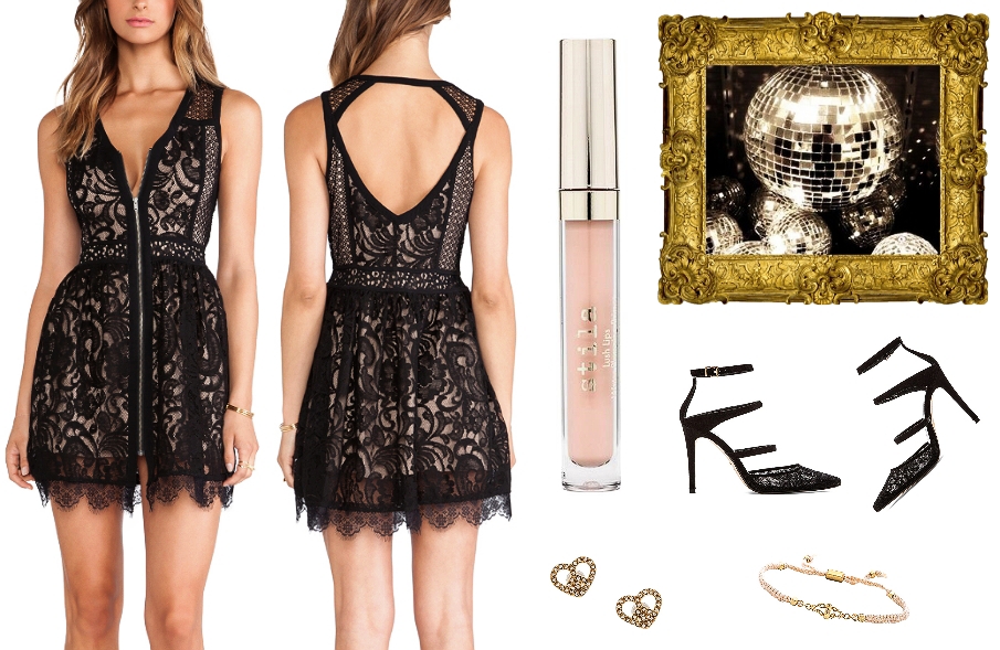 Night Out Outfit Idea / Chic & Sexy Style / black lace mini dress