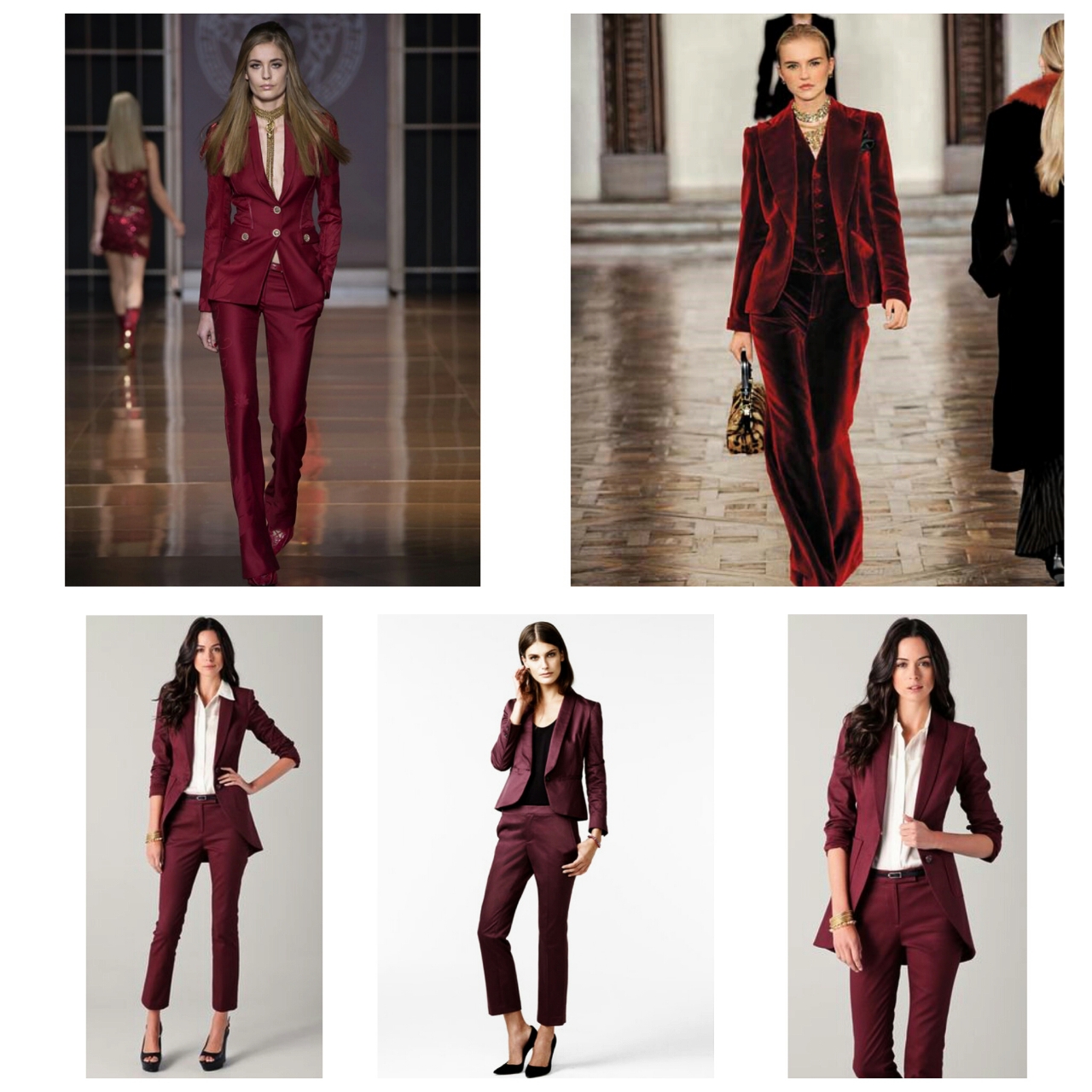 Burgundy suit