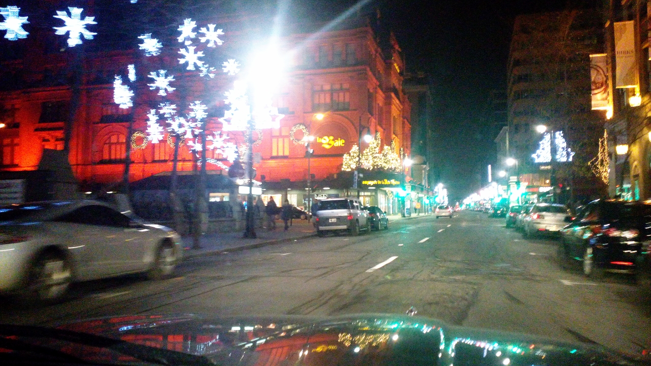 downtown Montreal Christmas lights