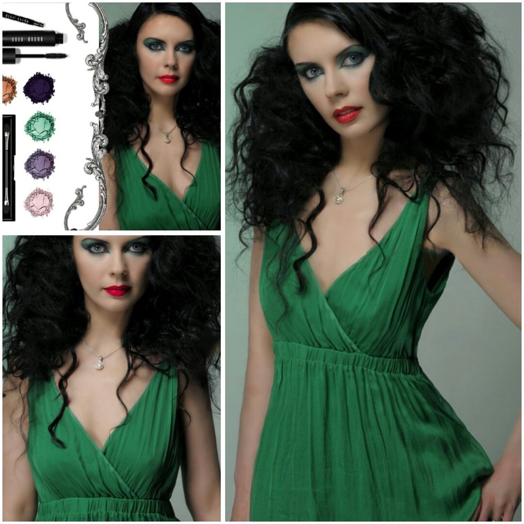 Kayajenn Jennifer Kaya Canadian fashion blogger and Montreal vlogger, youtuber, makeup, hairstyle. Green dress