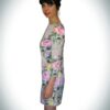 A Floral Print Mini Dress With 3/4 Sleeves