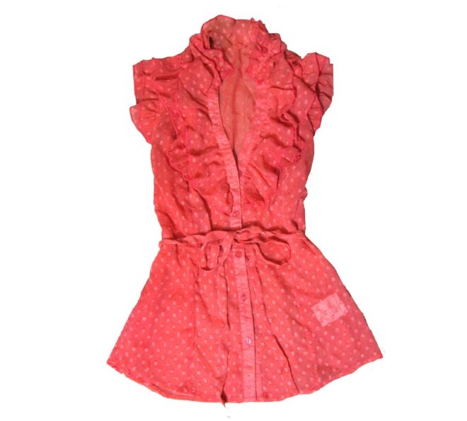 Cute Light Coral Sleeveless Botton Up Blouse