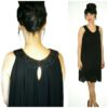 black loose fit sleeveless dress with